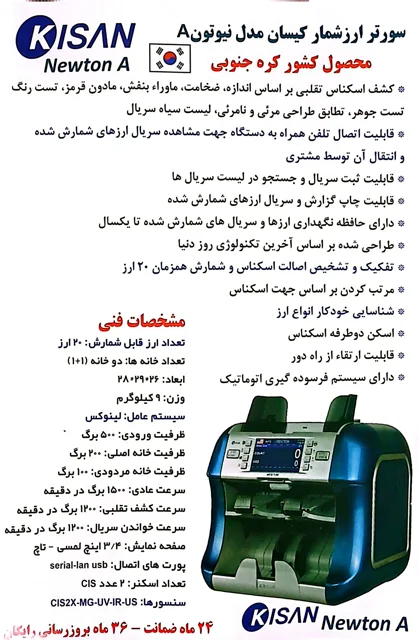 کاتالوگ اسکناس شمار کیسان نیوتن A
